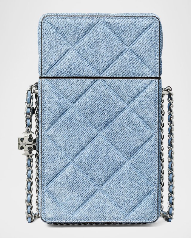 Fleming Flap Denim Phone Crossbody Bag